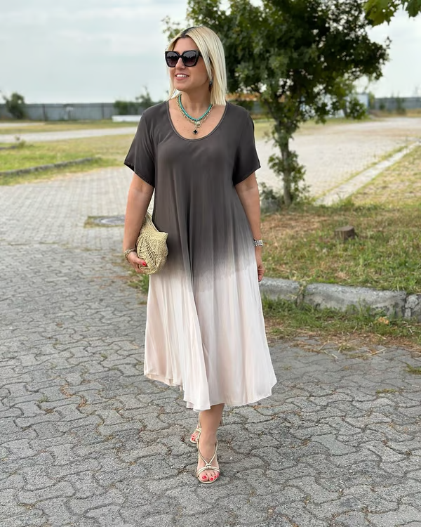 Liora™ – Lässiges Kleid mit sanftem Farbverlauf