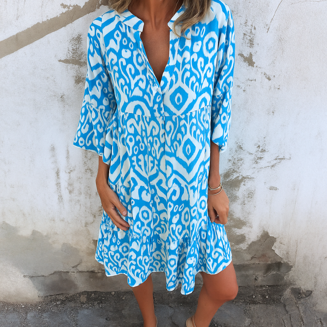 FLORELLA - ELEGANTES KLEID MIT V-AUSSCHNITT