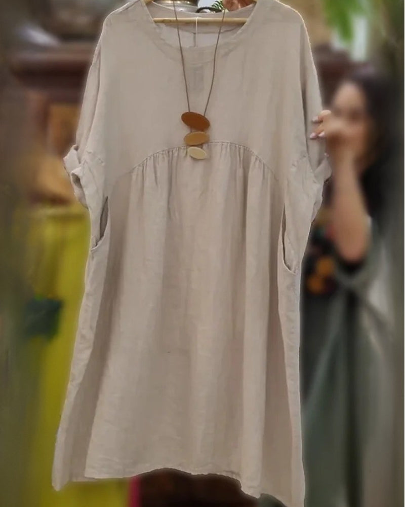 MANDIRA - Baumwoll- und Leinenkleid