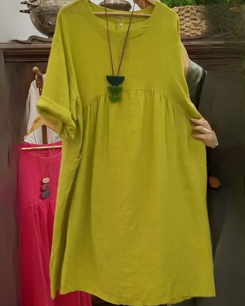 MANDIRA - Baumwoll- und Leinenkleid