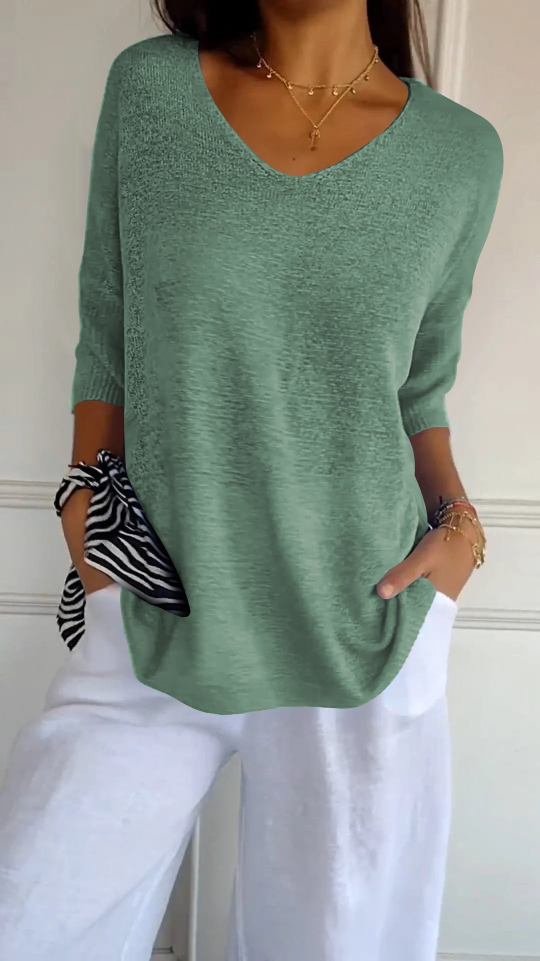 Anna - Stricktop mit V-Ausschnitt