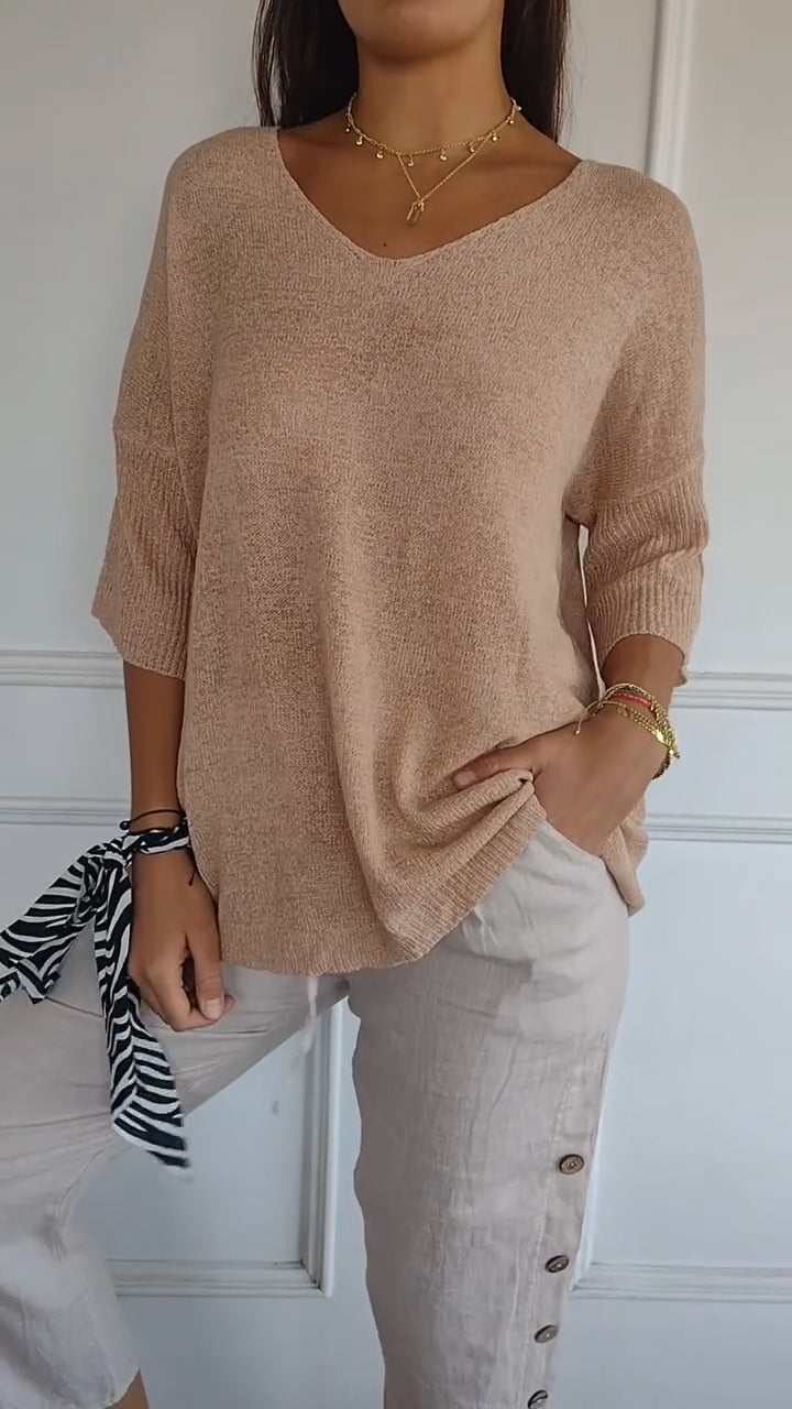 Anna - Stricktop mit V-Ausschnitt
