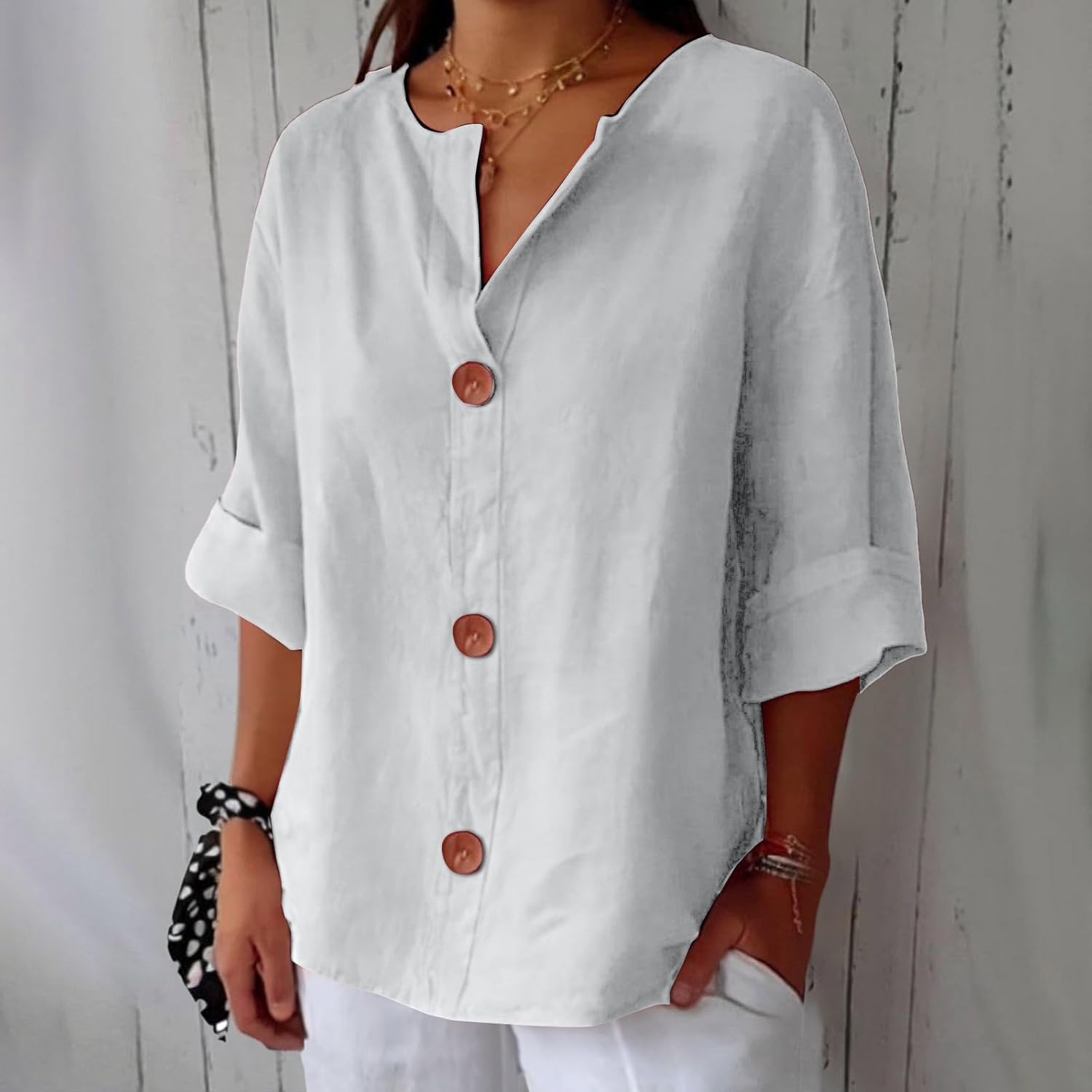 Liore™ – Minimalistische Bluse mit Vertikaler Struktur