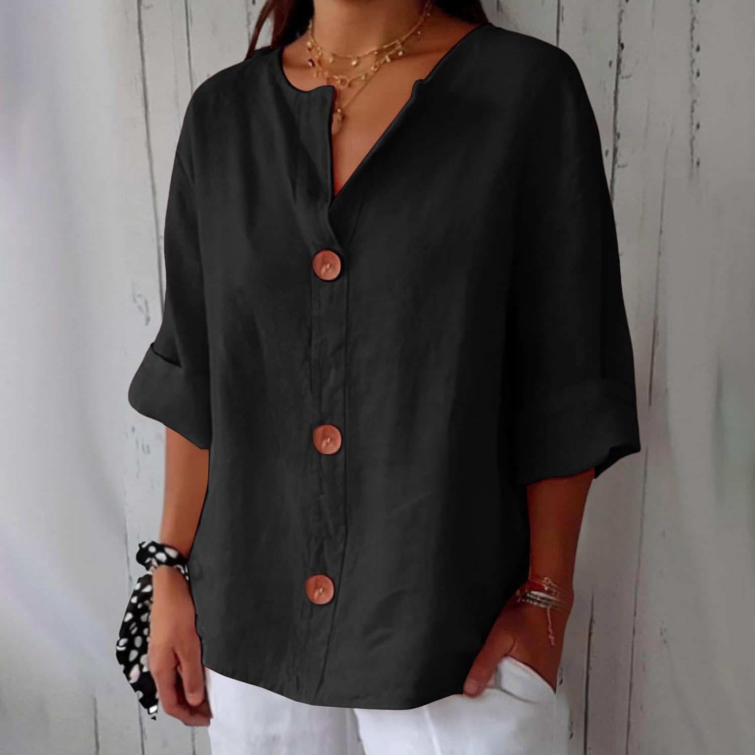 Liore™ – Minimalistische Bluse mit Vertikaler Struktur
