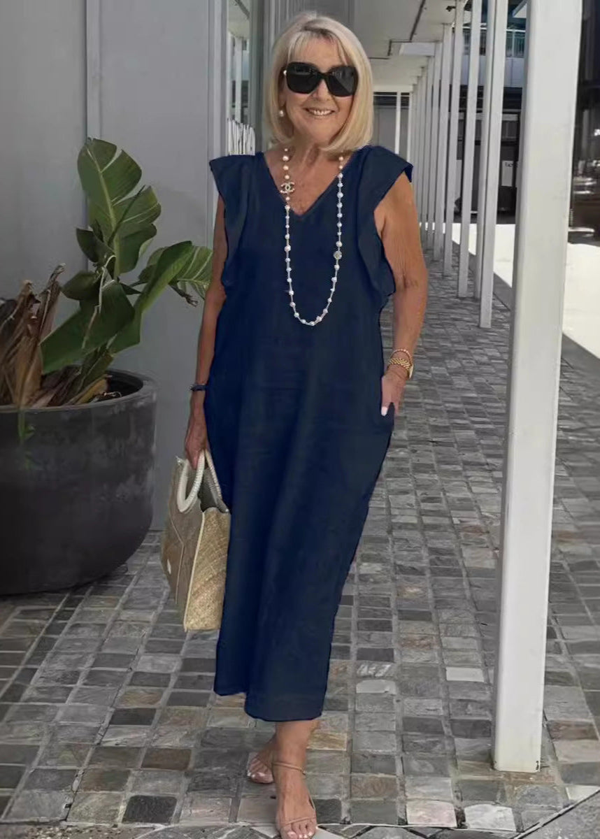 Nora – Ärmelloses Kleid mit V-Ausschnitt