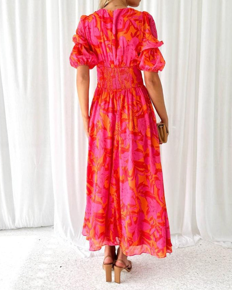 DERANA - ROSE ROT MAXIKLEID