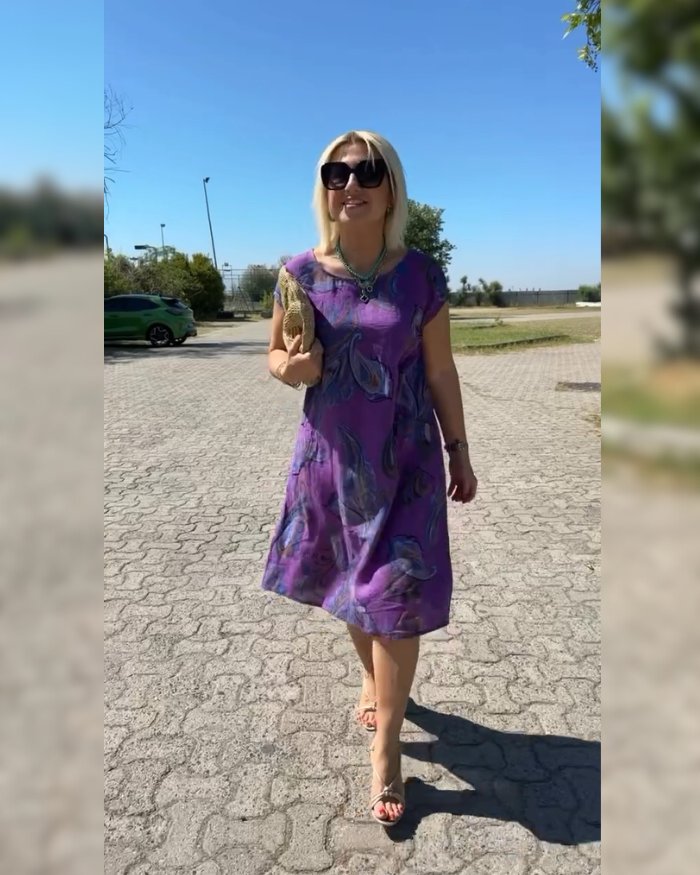 Hazal™ - Kleid mit Rundhalsausschnitt und schönem Druck