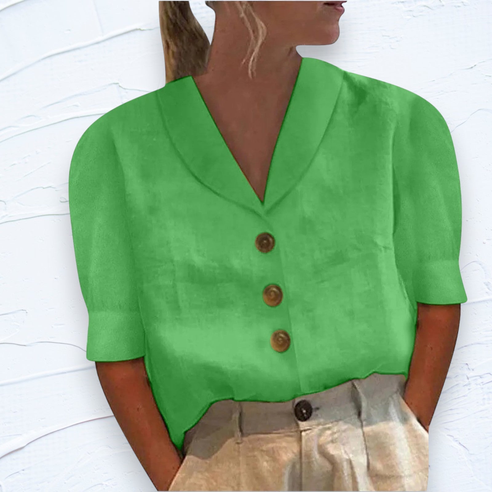 Retro-Chic Knopfb blouse mit Geknöpftem Vorderteil