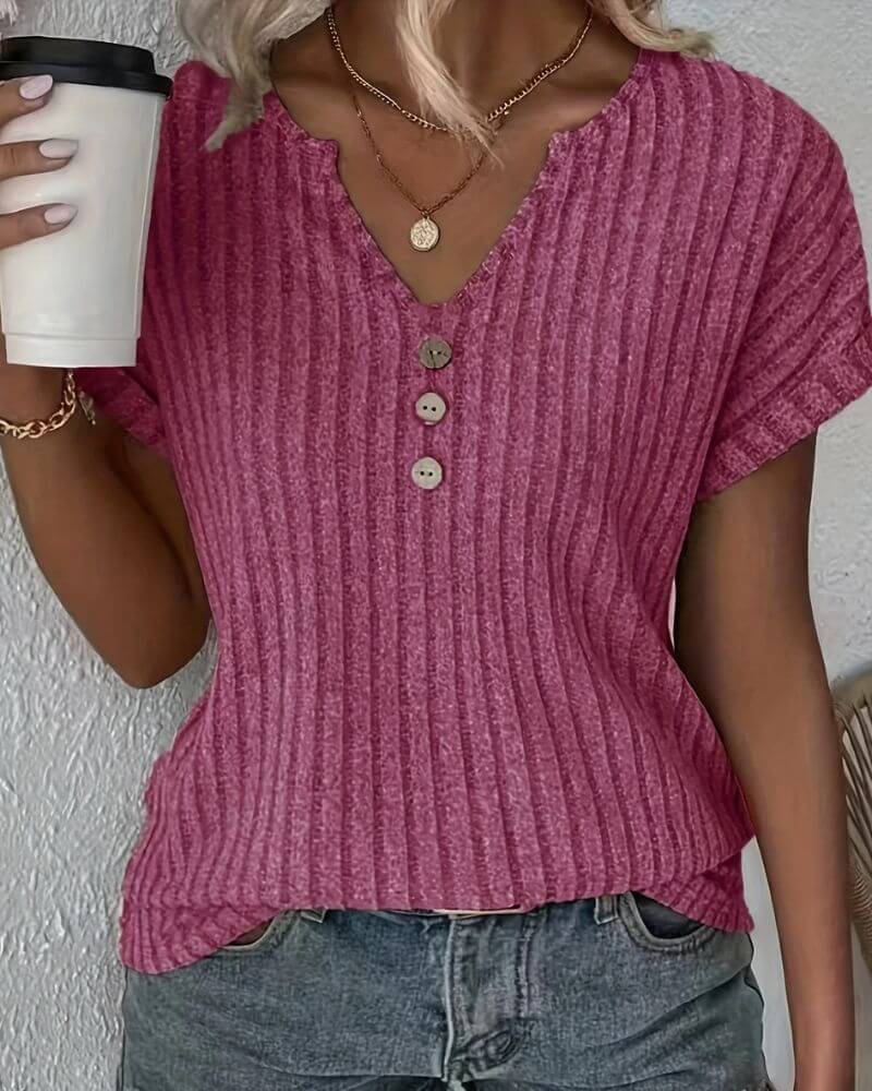 ROSINA I STRICKBLUSE MIT V-AUSSCHNITT