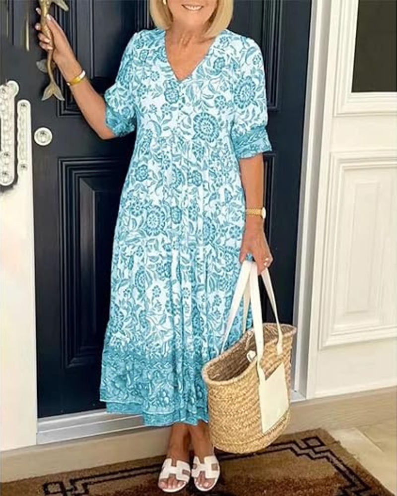 ARIAS - BOHEMISCHES V-AUSSCHNITT-KLEID