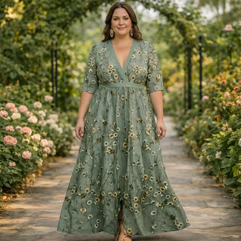 Seraphina | Botanische Eleganz Maxi Kleid