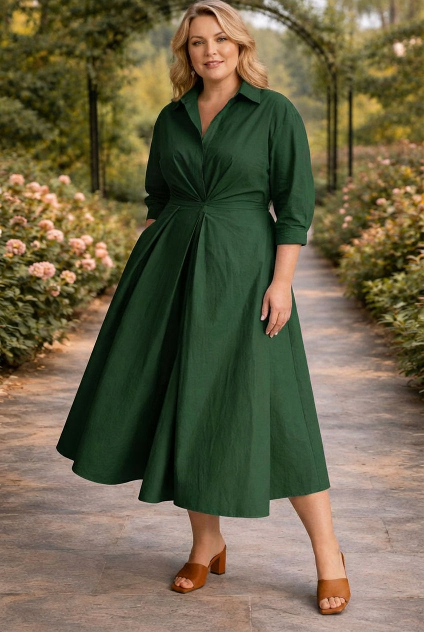 Monroe | Wickel-Front Fließendes Maxikleid