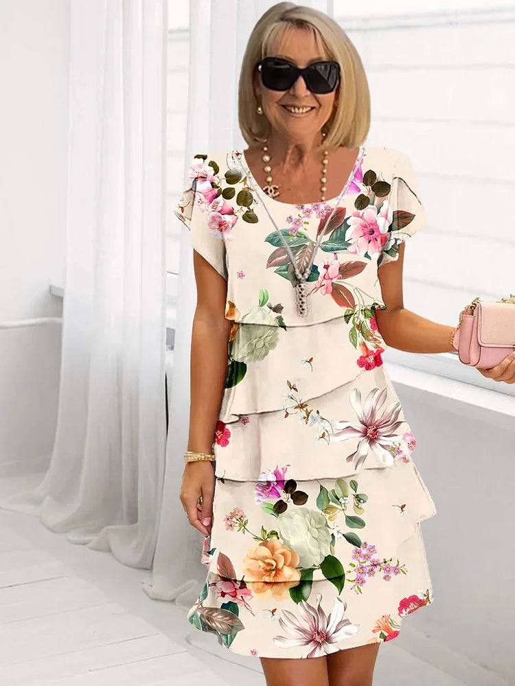 Isabel - Elegantes Blumiges Maxikleid