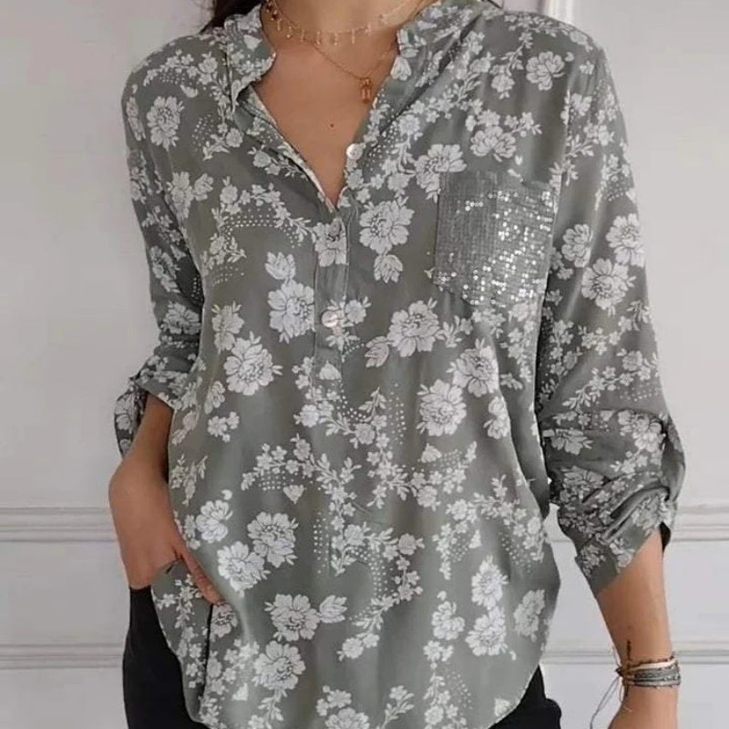 FRIEDLINDE I LANGARMIGE BLUMENBLUSE