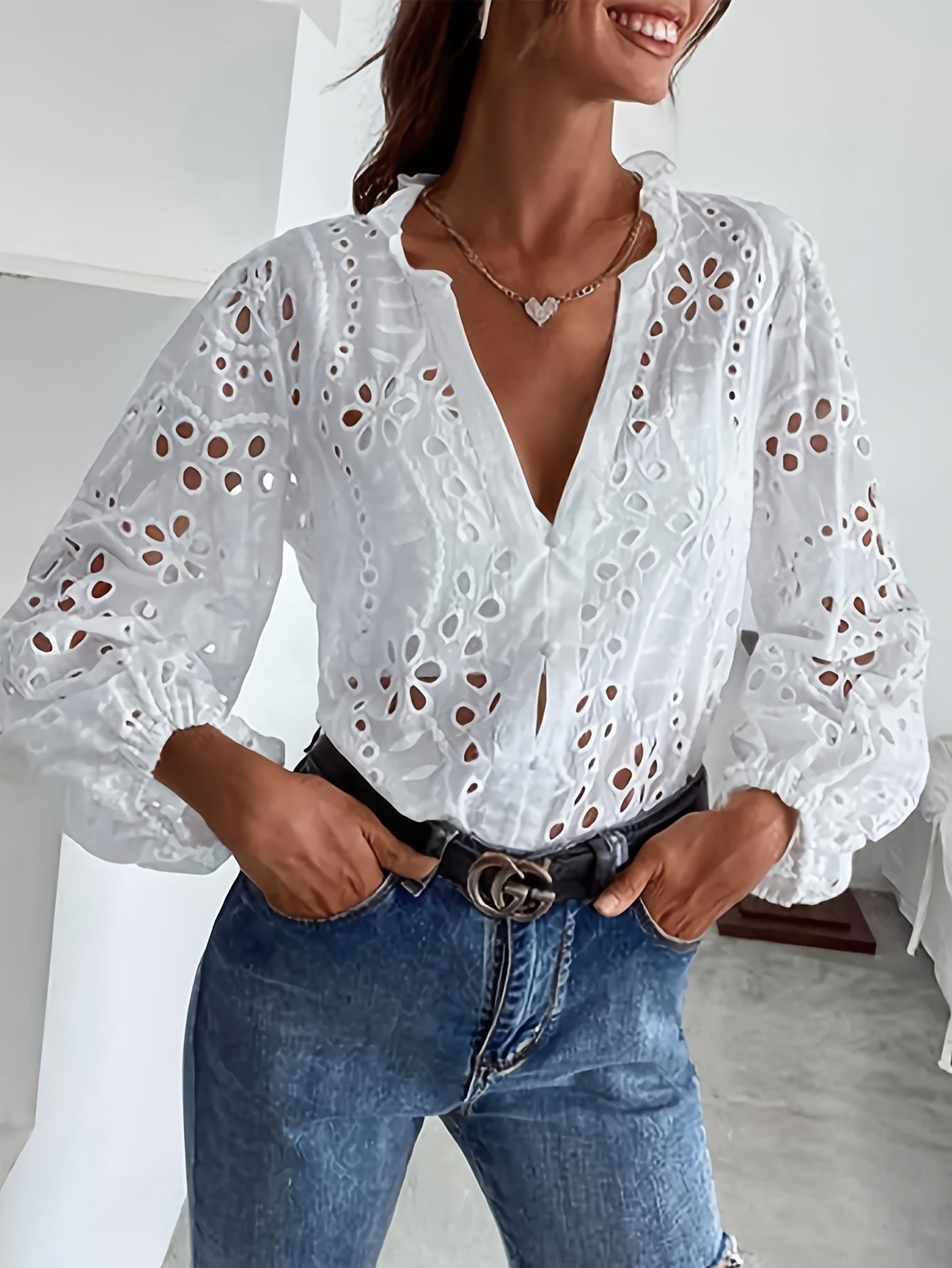 Roselina – Bestickte Bluse