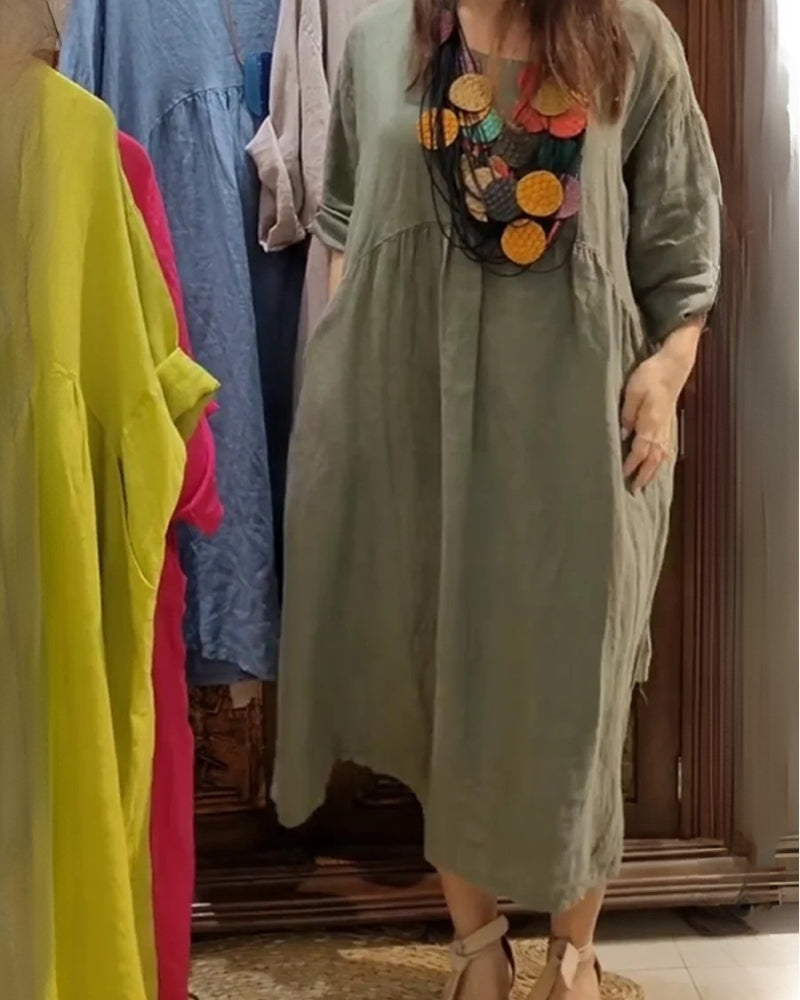 MANDIRA - Baumwoll- und Leinenkleid
