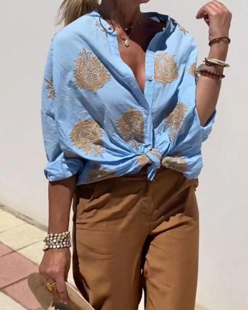 Lina – Bluse mit eleganten Stickereien