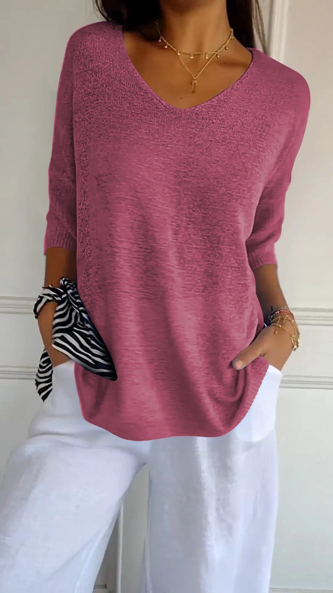 Anna - Stricktop mit V-Ausschnitt
