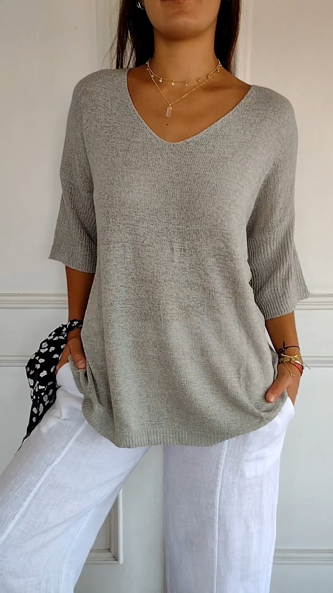Anna - Stricktop mit V-Ausschnitt