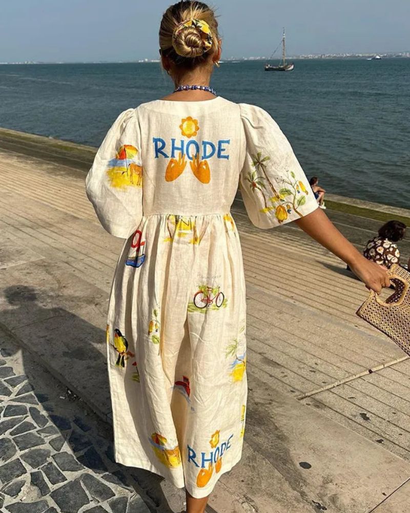 ANNI - Bedrucktes Leinenkleid