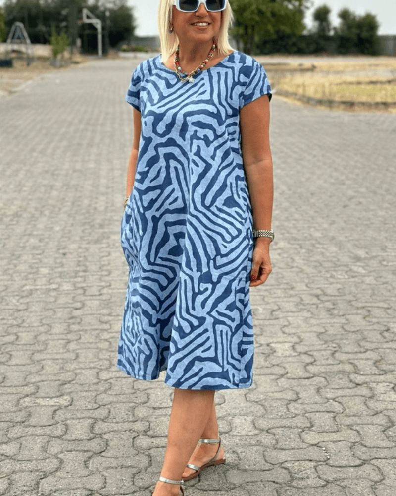 Nelia – Kleid mit Rundhalsausschnitt und Muster