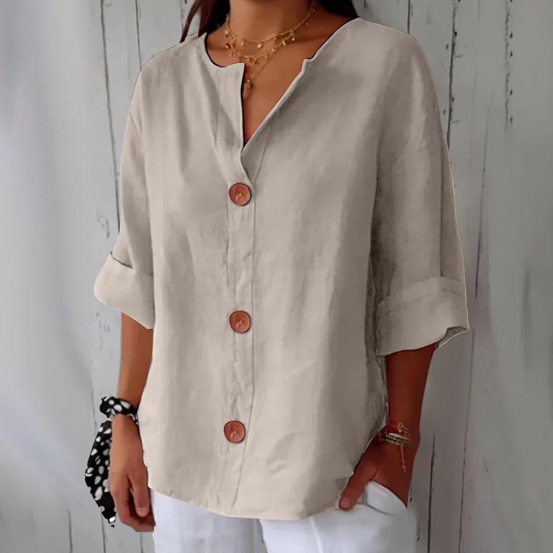 Liore™ – Minimalistische Bluse mit Vertikaler Struktur