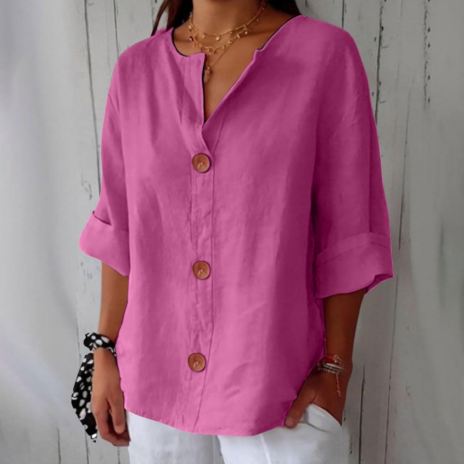Liore™ – Minimalistische Bluse mit Vertikaler Struktur