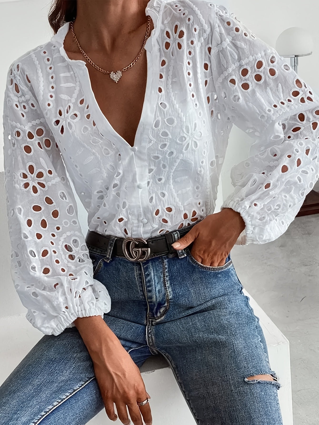 Roselina – Bestickte Bluse