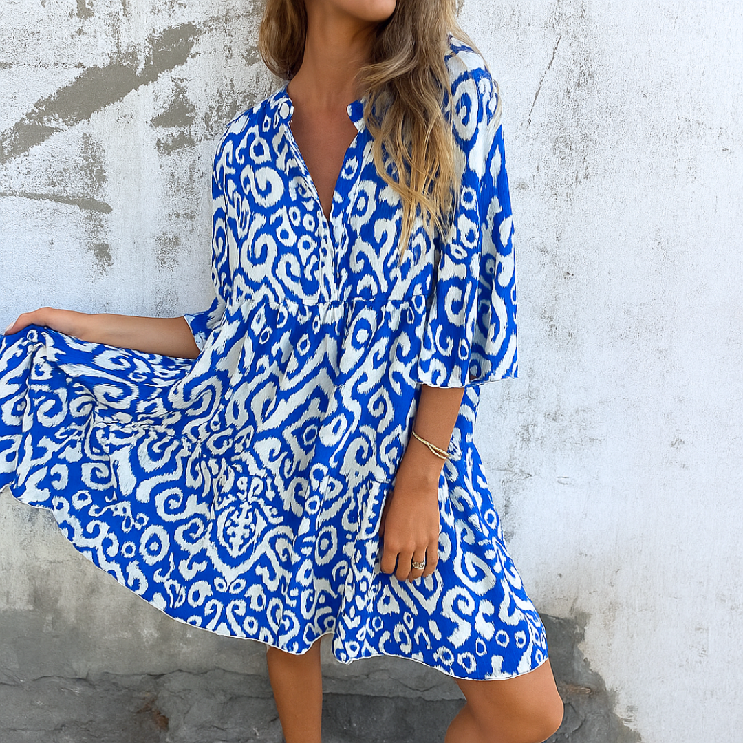 FLORELLA - ELEGANTES KLEID MIT V-AUSSCHNITT