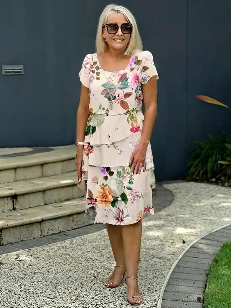 Isabel - Elegantes Blumiges Maxikleid