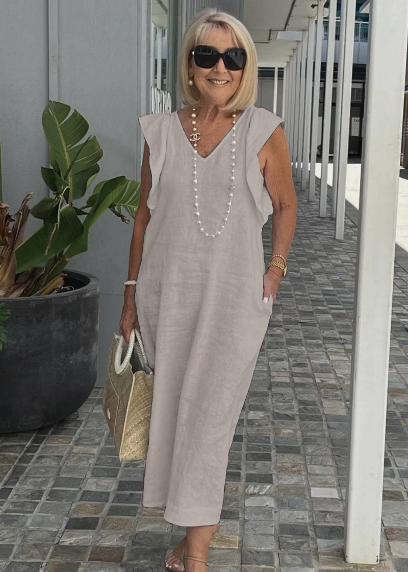 Nora – Ärmelloses Kleid mit V-Ausschnitt