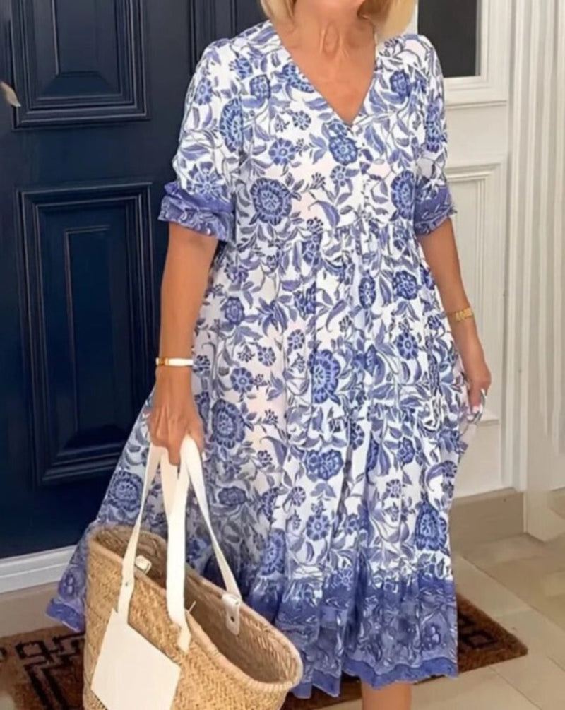 ARIAS - BOHEMISCHES V-AUSSCHNITT-KLEID