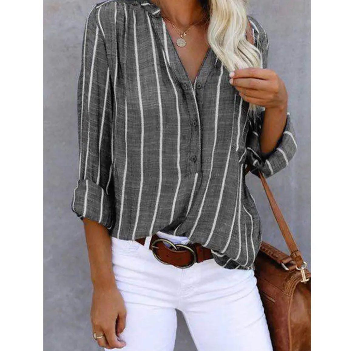 AGATHE I ELEGANTE GESTREIFTE BLOUSE