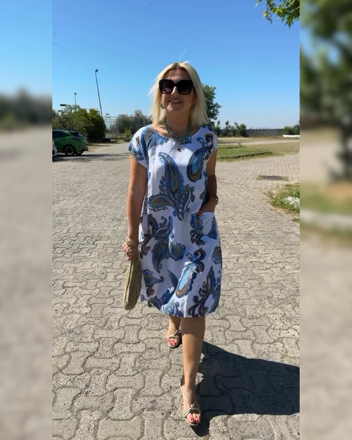 Hazal™ - Kleid mit Rundhalsausschnitt und schönem Druck