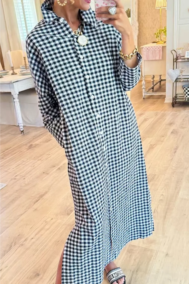 Isla – Kleid mit Knopfverschluss und Kragen