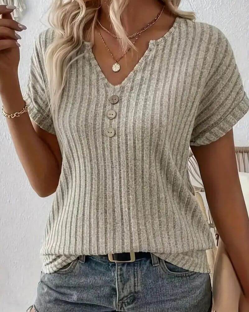 ROSINA I STRICKBLUSE MIT V-AUSSCHNITT