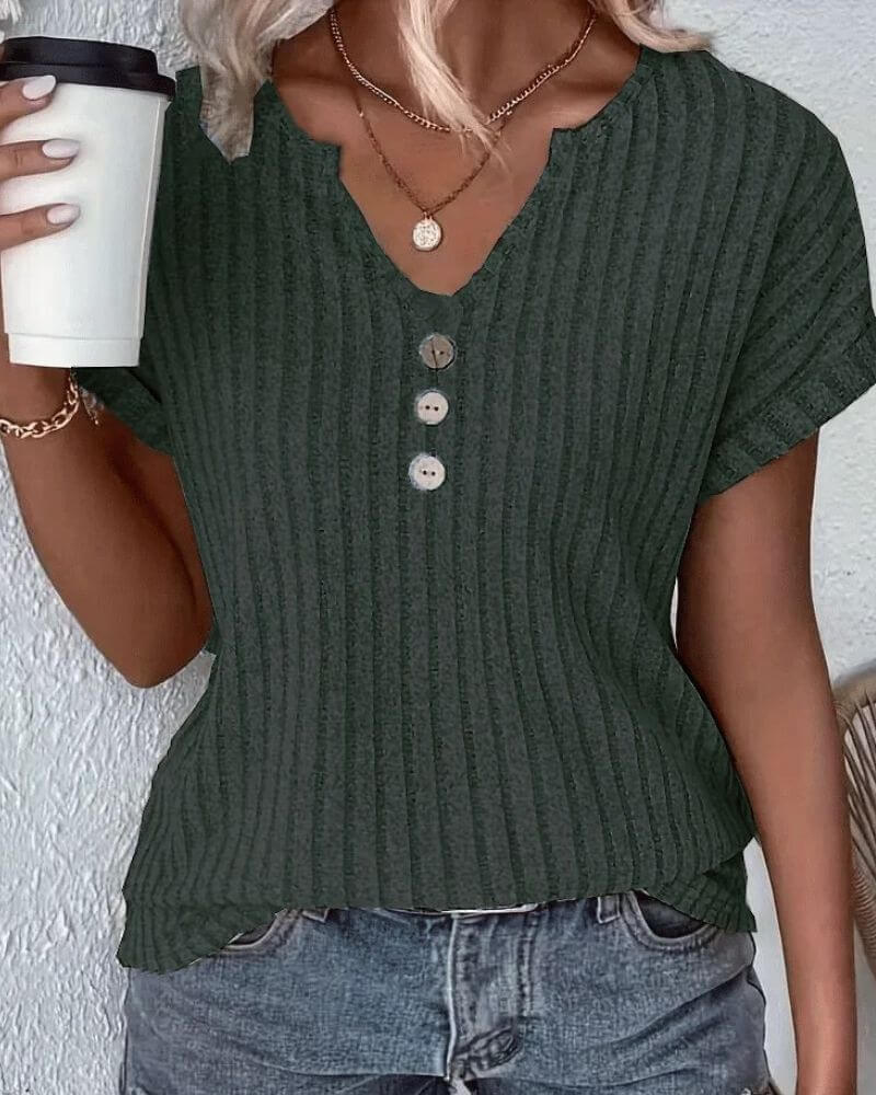 ROSINA I STRICKBLUSE MIT V-AUSSCHNITT