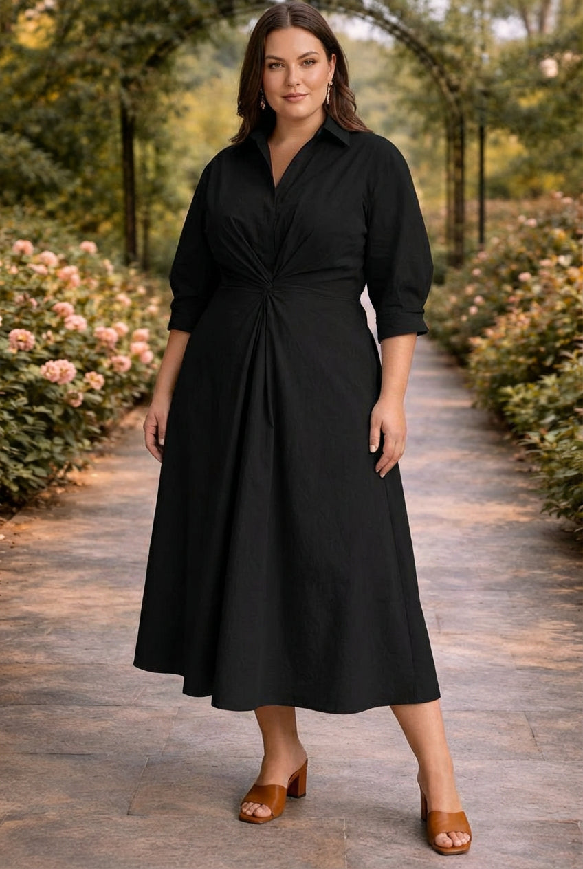 Monroe | Wickel-Front Fließendes Maxikleid