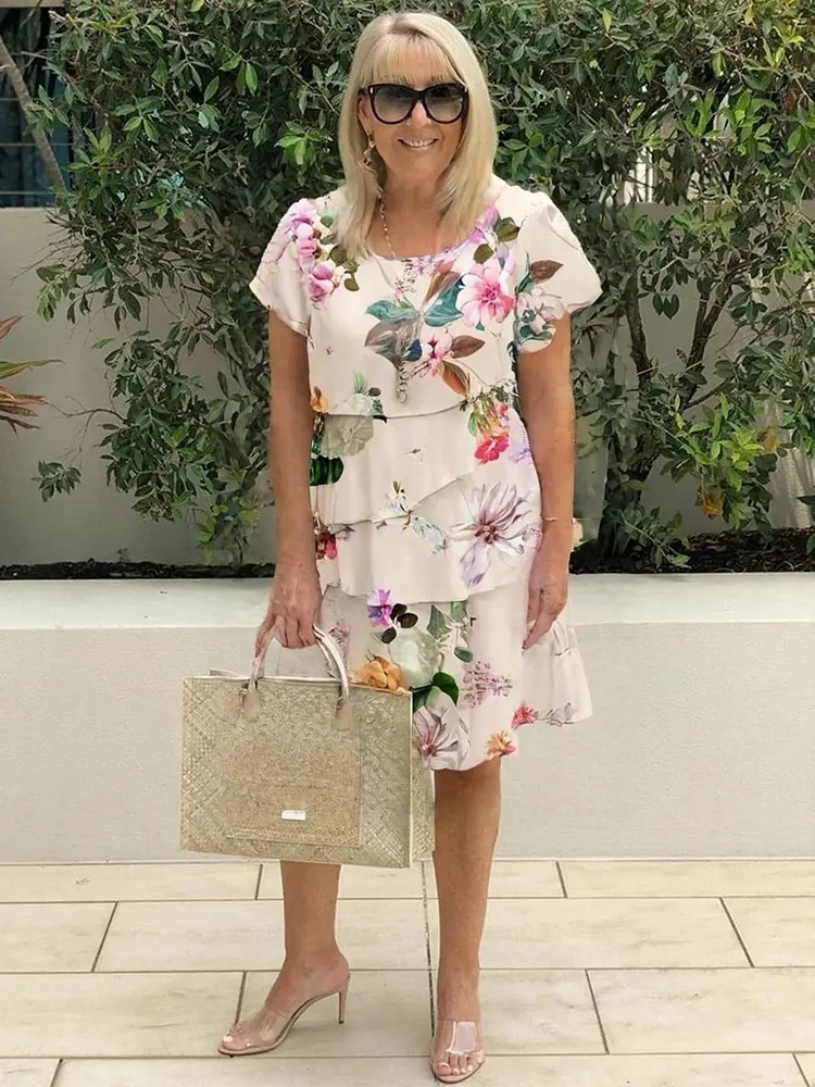 Isabel - Elegantes Blumiges Maxikleid