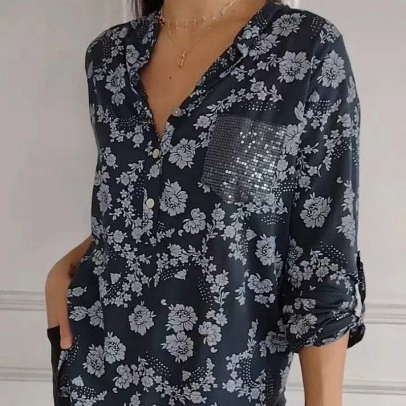 FRIEDLINDE I LANGARMIGE BLUMENBLUSE