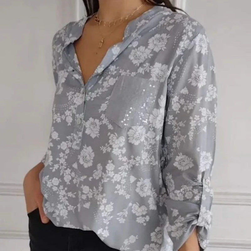 FRIEDLINDE I LANGARMIGE BLUMENBLUSE